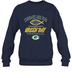 Sundays Are For Jesus and Green Bay Funny Christian Football 1 Crewneck Sweatshirt