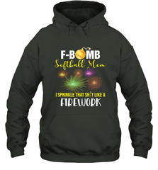 F Bomb Softball Mom Hooded Sweatshirt Hooded Sweatshirt - belovedtshirt