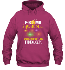 F Bomb Softball Mom Hooded Sweatshirt Hooded Sweatshirt - belovedtshirt