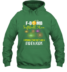 F Bomb Softball Mom Hooded Sweatshirt Hooded Sweatshirt - belovedtshirt