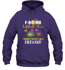 F Bomb Softball Mom Hooded Sweatshirt Hooded Sweatshirt - belovedtshirt