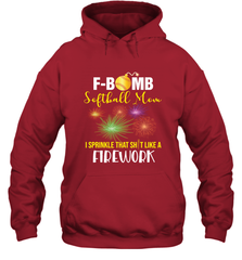 F Bomb Softball Mom Hooded Sweatshirt Hooded Sweatshirt - belovedtshirt