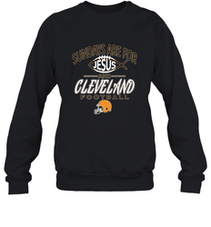 Sundays Are For Jesus and Cleveland Funny Christian Football Crewneck Sweatshirt