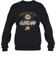 Sundays Are For Jesus and Cleveland Funny Christian Football Crewneck Sweatshirt Crewneck Sweatshirt - belovedtshirt