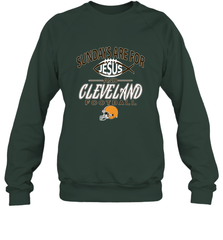 Sundays Are For Jesus and Cleveland Funny Christian Football Crewneck Sweatshirt Crewneck Sweatshirt - belovedtshirt