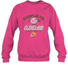 Sundays Are For Jesus and Cleveland Funny Christian Football Crewneck Sweatshirt Crewneck Sweatshirt - belovedtshirt