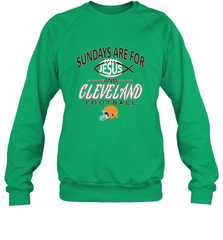 Sundays Are For Jesus and Cleveland Funny Christian Football Crewneck Sweatshirt Crewneck Sweatshirt - belovedtshirt