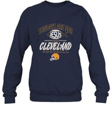 Sundays Are For Jesus and Cleveland Funny Christian Football Crewneck Sweatshirt Crewneck Sweatshirt - belovedtshirt