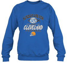 Sundays Are For Jesus and Cleveland Funny Christian Football Crewneck Sweatshirt Crewneck Sweatshirt - belovedtshirt