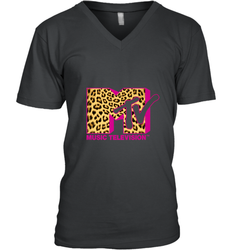 MTV Logo Leopard Print Men's V-Neck