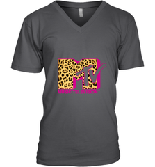 MTV Logo Leopard Print Men's V-Neck Men's V-Neck - belovedtshirt