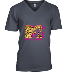 MTV Logo Leopard Print Men's V-Neck Men's V-Neck - belovedtshirt