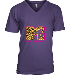 MTV Logo Leopard Print Men's V-Neck Men's V-Neck - belovedtshirt