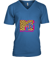 MTV Logo Leopard Print Men's V-Neck Men's V-Neck - belovedtshirt