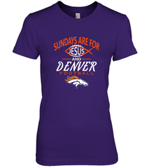 Sundays Are For Jesus and Denver Funny Christian Football Women's Premium T-Shirt Women's Premium T-Shirt - belovedtshirt