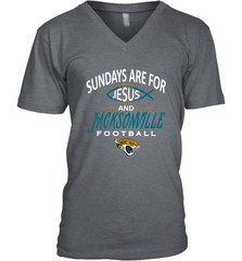 Sundays Are For Jesus and Jacksonville Funny Football Men's V-Neck Men's V-Neck - belovedtshirt