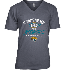 Sundays Are For Jesus and Jacksonville Funny Football Men's V-Neck Men's V-Neck - belovedtshirt
