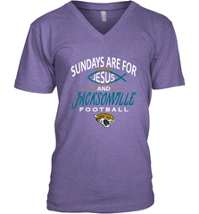 Sundays Are For Jesus and Jacksonville Funny Football Men's V-Neck Men's V-Neck - belovedtshirt