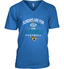 Sundays Are For Jesus and Jacksonville Funny Football Men's V-Neck Men's V-Neck - belovedtshirt