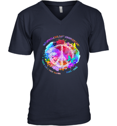 Woodstocks 50th Anniversary Peace Love tee Men's V-Neck