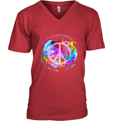 Woodstocks 50th Anniversary Peace Love tee Men's V-Neck Men's V-Neck - belovedtshirt