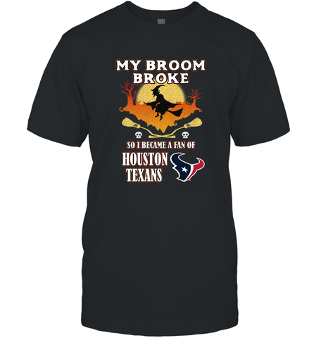 Broom Broke So I Became A Fan of Houston Texans  NFL Halloween Costume Men's T-Shirt Men's T-Shirt / Black / S Men's T-Shirt - belovedtshirt