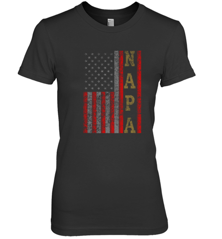 Cool Patriotic Napa US Flag Women's Premium T-Shirt Women's Premium T-Shirt / Black / XS Women's Premium T-Shirt - belovedtshirt