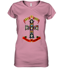 Guns N' Roses Classic Cross Logo Women's V-Neck T-Shirt Women's V-Neck T-Shirt - belovedtshirt