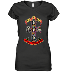 Guns N' Roses Classic Cross Logo Women's V-Neck T-Shirt
