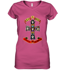 Guns N' Roses Classic Cross Logo Women's V-Neck T-Shirt Women's V-Neck T-Shirt - belovedtshirt