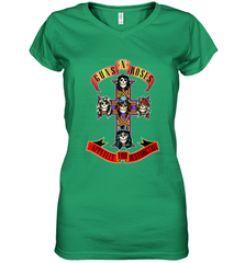 Guns N' Roses Classic Cross Logo Women's V-Neck T-Shirt Women's V-Neck T-Shirt - belovedtshirt