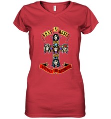 Guns N' Roses Classic Cross Logo Women's V-Neck T-Shirt Women's V-Neck T-Shirt - belovedtshirt