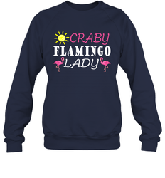 Crazy Pink Flamingo Lady Crewneck Sweatshirt