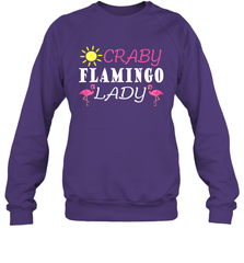 Crazy Pink Flamingo Lady Crewneck Sweatshirt Crewneck Sweatshirt - belovedtshirt