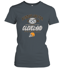 Sundays Are For Jesus and Cleveland Funny Christian Football Women's T-Shirt Women's T-Shirt - belovedtshirt