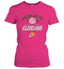 Sundays Are For Jesus and Cleveland Funny Christian Football Women's T-Shirt Women's T-Shirt - belovedtshirt