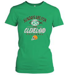 Sundays Are For Jesus and Cleveland Funny Christian Football Women's T-Shirt Women's T-Shirt - belovedtshirt