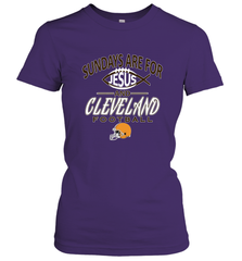 Sundays Are For Jesus and Cleveland Funny Christian Football Women's T-Shirt Women's T-Shirt - belovedtshirt
