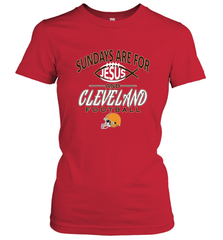 Sundays Are For Jesus and Cleveland Funny Christian Football Women's T-Shirt Women's T-Shirt - belovedtshirt