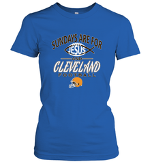 Sundays Are For Jesus and Cleveland Funny Christian Football Women's T-Shirt Women's T-Shirt - belovedtshirt