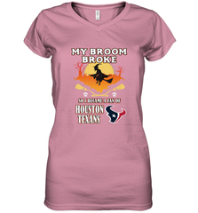 Broom Broke So I Became A Fan of Houston Texans  NFL Halloween Costume Women's V-Neck T-Shirt Women's V-Neck T-Shirt - belovedtshirt
