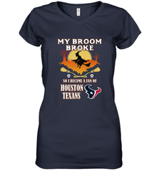 Broom Broke So I Became A Fan of Houston Texans  NFL Halloween Costume Women's V-Neck T-Shirt Women's V-Neck T-Shirt - belovedtshirt