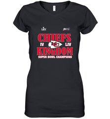 NFL Kansas City Chiefs Logo super bowl champions IV LIV Women's V-Neck T-Shirt Women's V-Neck T-Shirt - belovedtshirt