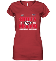 NFL Kansas City Chiefs Logo super bowl champions IV LIV Women's V-Neck T-Shirt Women's V-Neck T-Shirt - belovedtshirt