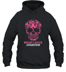 Tattoo Skull Halloween Breast Cancer Awareness Hooded Sweatshirt Hooded Sweatshirt - belovedtshirt