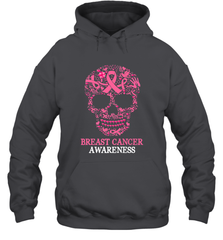 Tattoo Skull Halloween Breast Cancer Awareness Hooded Sweatshirt Hooded Sweatshirt - belovedtshirt