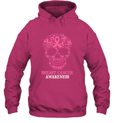 Tattoo Skull Halloween Breast Cancer Awareness Hooded Sweatshirt Hooded Sweatshirt - belovedtshirt
