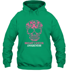 Tattoo Skull Halloween Breast Cancer Awareness Hooded Sweatshirt Hooded Sweatshirt - belovedtshirt