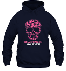 Tattoo Skull Halloween Breast Cancer Awareness Hooded Sweatshirt Hooded Sweatshirt - belovedtshirt
