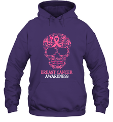 Tattoo Skull Halloween Breast Cancer Awareness Hooded Sweatshirt Hooded Sweatshirt - belovedtshirt